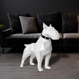 WIZARDI 3D popieriaus modeliai Bull terrier PP-2BLT-WHT