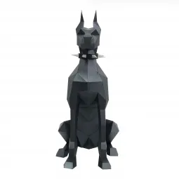 Wizardi 3D popieriaus modeliavimo rinkinys Dobermanas PP-2DBR-BLA