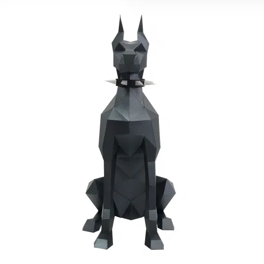 Kit de création en papier 3D Wizardi Doberman PP-2DBR-BLA