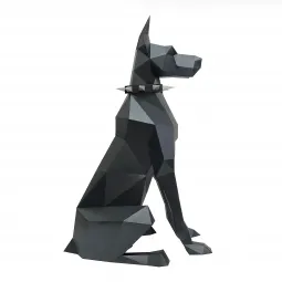 Wizardi 3D popieriaus modeliavimo rinkinys Dobermanas PP-2DBR-BLA