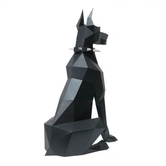 Kit de création en papier 3D Wizardi Doberman PP-2DBR-BLA