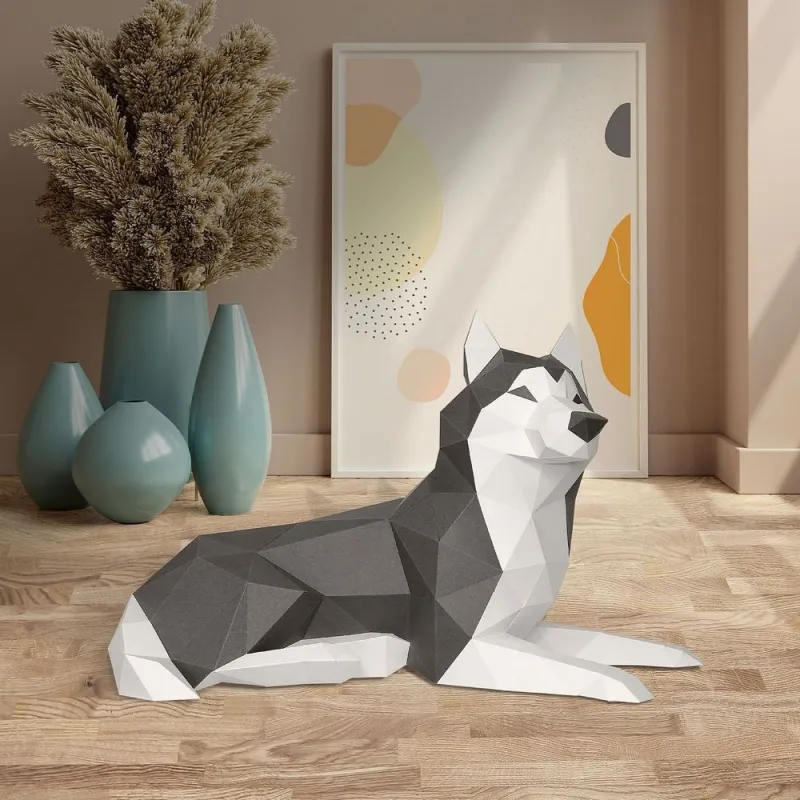 WIZARDI 3D-Papiermodelle Husky PP-2HAS-3GWB