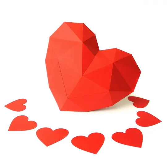 Wizardi Kit Papercraft 3D Coeur PP-2HRT-RED