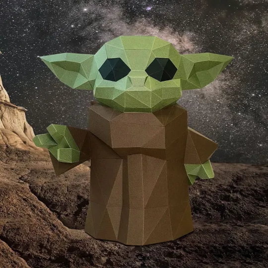 WIZARDI Modèles d'artisanat en papier 3D Baby Yoda PP-2YDA-3WAS