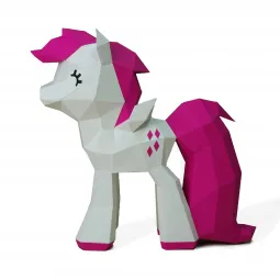 Wizardi Kit de bricolage en papier 3D Poney mignon PP-2MIP-CRI