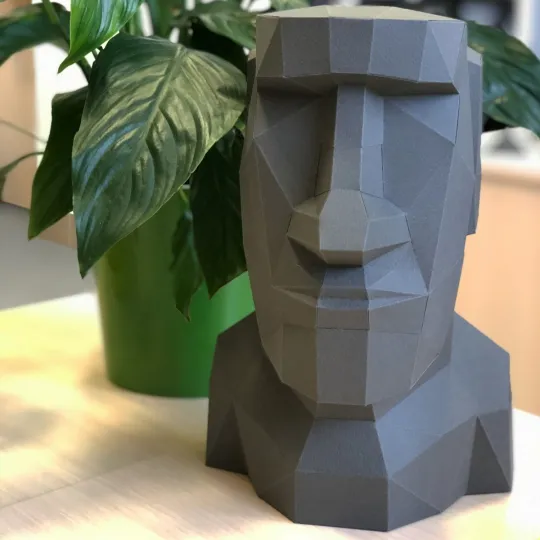 Kit de création en papier 3D Wizardi Moai PP-2MOA-GRA