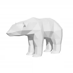 Wizardi 3D Papercraft Kit Polar Bear PP-2PLB-WHT