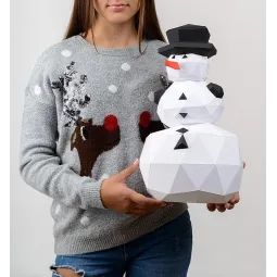 WIZARDI 3D Papierbastelmodelle Schneemann PP-2SNO-WHI