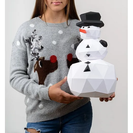 WIZARDI 3D-Papiermodelle Schneemann PP-2SNO-WHI