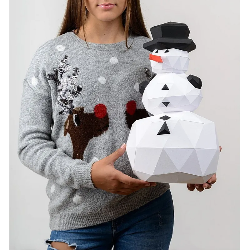 WIZARDI 3D-Papiermodelle Schneemann PP-2SNO-WHI