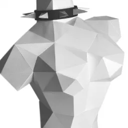 WIZARDI Maquettes en papier 3D Sculpture (blanc) PP-2STO-WHT