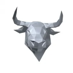 Wizardi Kit de bricolage 3D en papier Taureau PP-1BUL-SLV