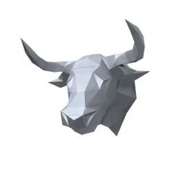 Wizardi Kit de bricolage 3D en papier Taureau PP-1BUL-SLV