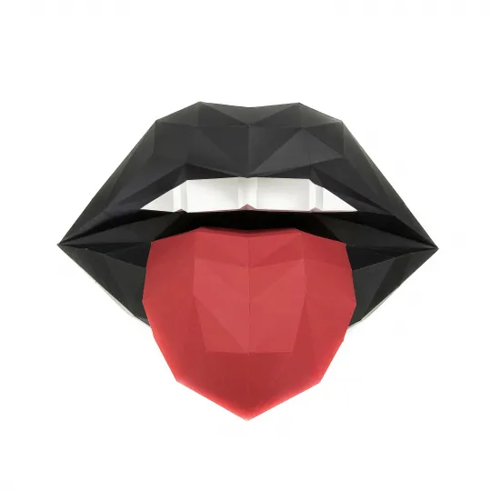 SALE Wizardi 3D Papercraft Kit Lips Black/Red PP-1GUB-2BR