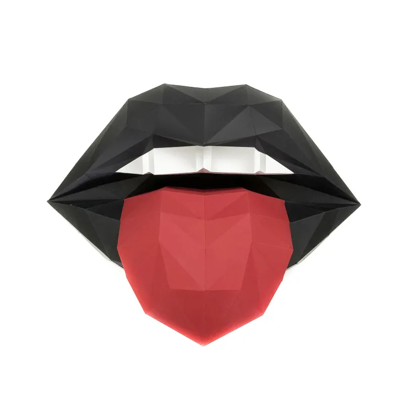 SALE Wizardi 3D Papercraft Kit Lips Black/Red PP-1GUB-2BR