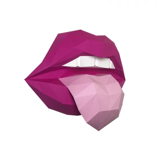 IŠPARDAVIMAS Wizardi 3D Papercraft Kit Lips Pink/Crimson PP-1GUB-2MP