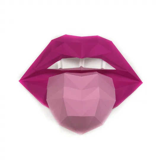 IŠPARDAVIMAS Wizardi 3D Papercraft Kit Lips Pink/Crimson PP-1GUB-2MP