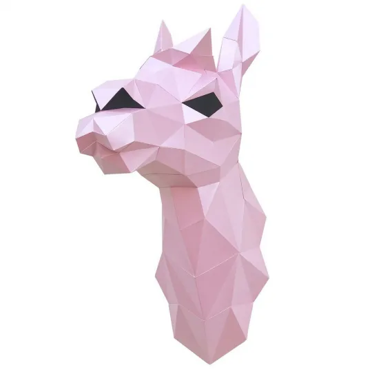 WIZARDI Modèles de création en papier 3D Lama (rose) PP-1LAM-PIN