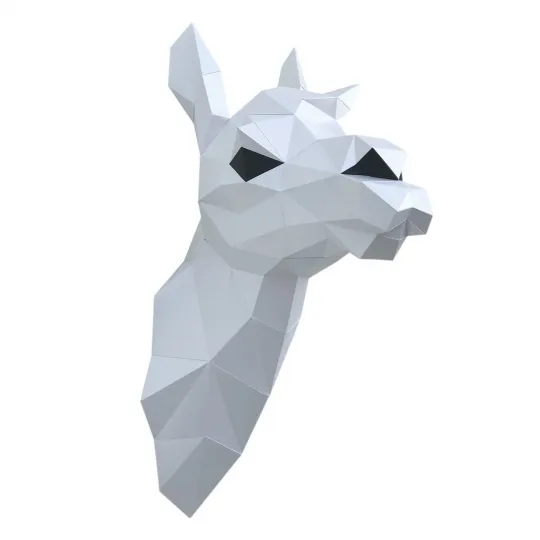 WIZARDI Modèles d'artisanat en papier 3D Lama (blanc) PP-1LAM-WHT