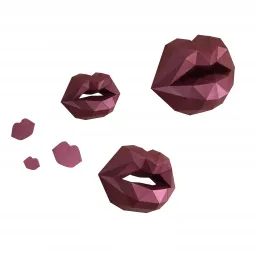 WIZARDI 3D Papercraft Kit Kisses PP-1LIP-RED