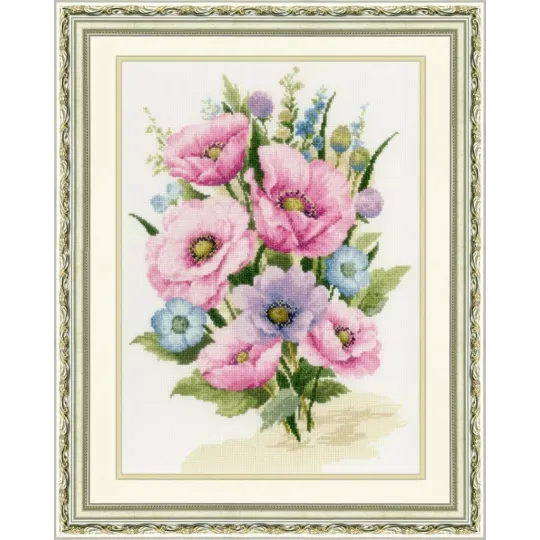 Kreuzstich-Set "Gartenmohn" 34,5 × 24 cm S/AK010