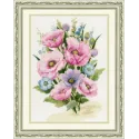Kit de point de croix "Coquelicots de jardin" 34,5 × 24 cm S/AK010
