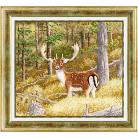 (Discontinued) Cross stitch kit "Forest deer" 38.5.7 × 34.5 cm S/DZH045