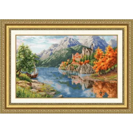 Kreuzstich-Set "Schloss am Fluss" 26.5x42.5 cm S/LP061