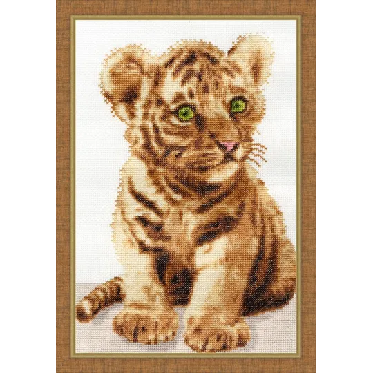(Discontinued) Cross stitch kit "Ussurian Tiger" 28.56x19cm S/NL043