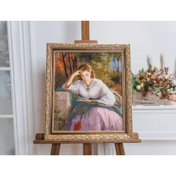 Kreuzstich-Set "Lesen. Porträt der Künstlerehefrau" 41 × 36 cm S/MK064