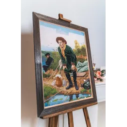 Kryželiu siuvinėjamas rinkinys "Žvejys" 64 × 50 cm S/MK066