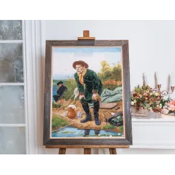 Kryželiu siuvinėjamas rinkinys "Žvejys" 64 × 50 cm S/MK066