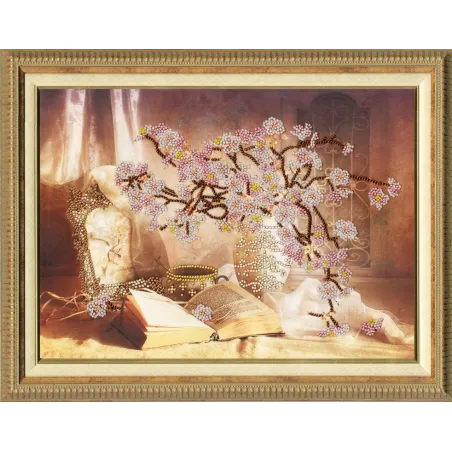 (Nicht mehr lieferbar) Kreuzstich-Set "Blühende Sakura" 26 x 35 cm S/RT006