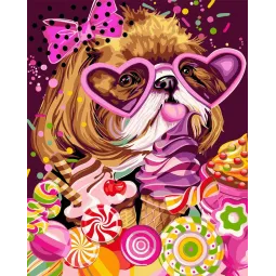 Картина по Номерам Wizardi Сладкоежка 40x50 cm R008