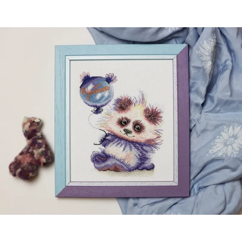 (Eingestellt) Kreuzstich-Set "Panda mit Ball" 16.8 × 13.6 cm S/VK059