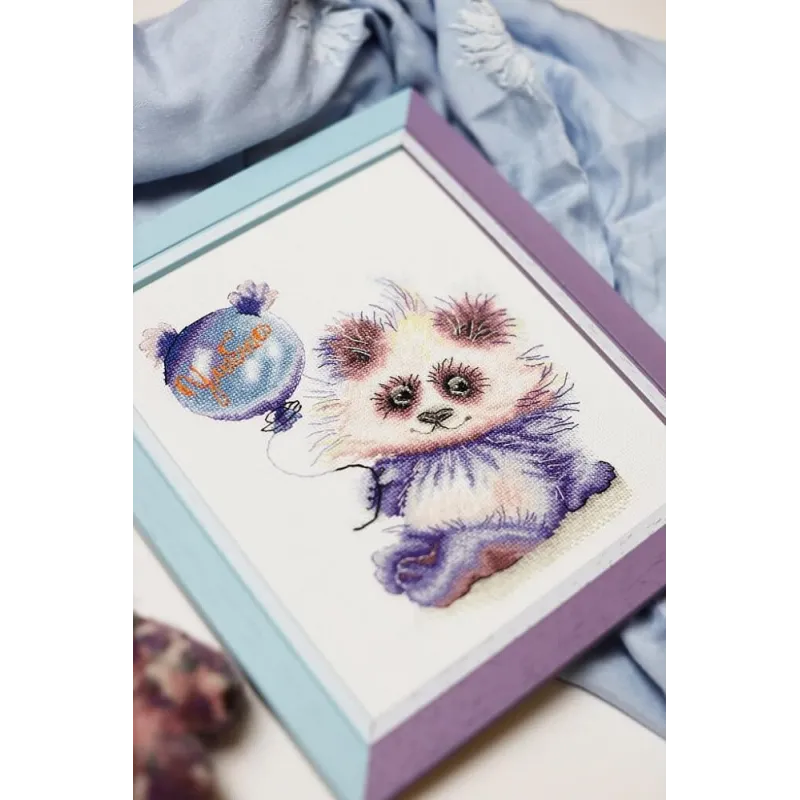 (Eingestellt) Kreuzstich-Set "Panda mit Ball" 16.8 × 13.6 cm S/VK059