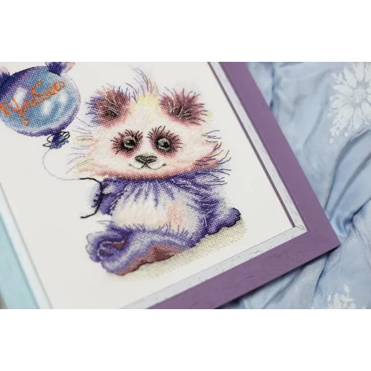 (Eingestellt) Kreuzstich-Set "Panda mit Ball" 16.8 × 13.6 cm S/VK059