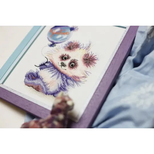 (Eingestellt) Kreuzstich-Set "Panda mit Ball" 16.8 × 13.6 cm S/VK059