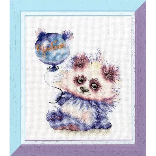 (Discontinued) Cross stitch kit "Panda with a ball" 16.8 × 13.6 cm S/VK059