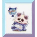 (Discontinued) Cross stitch kit "Panda with a ball" 16.8 × 13.6 cm S/VK059