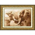 (Arrêté) Kit de point de croix "Éléphants" 22.7 x 35.1 cm S/ZHS002