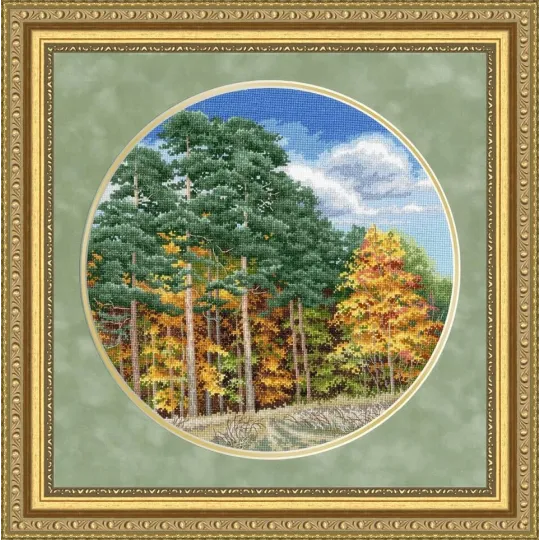 (Discontinued) Cross stitch kit "Autumn Forest" 31.7x31.7 cm S/VM032