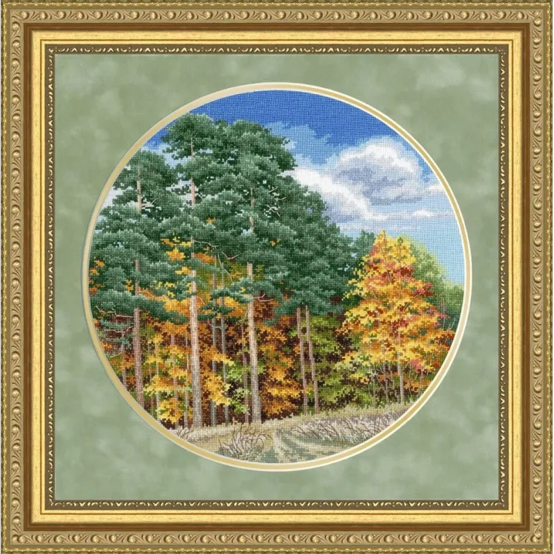 (Nicht mehr lieferbar) Kreuzstich-Set "Herbstwald" 31.7x31.7 cm S/VM032