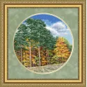 (Discontinued) Cross stitch kit "Autumn Forest" 31.7x31.7 cm S/VM032
