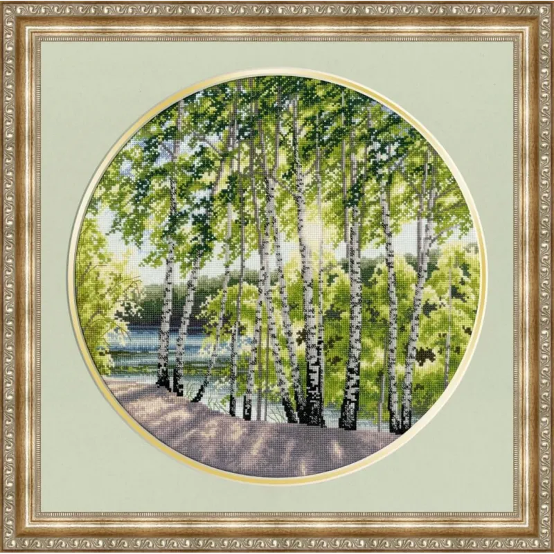 Cross stitch kit "Birches by the River" 31.7x31.7 cm S/VM034