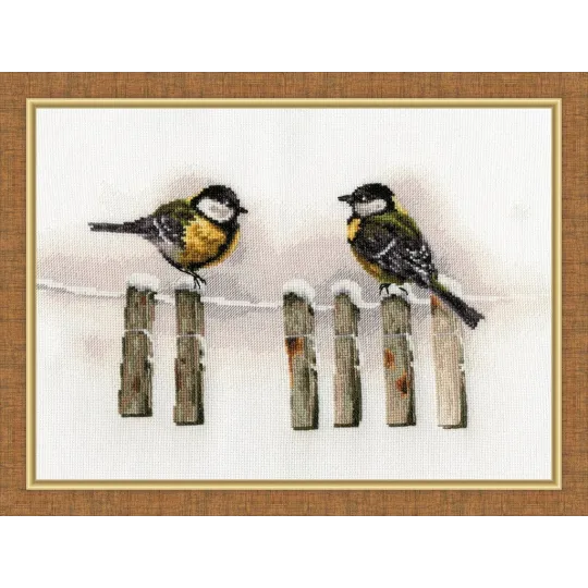 Cross stitch kit "Winter gatherings" 15 × 28.5 cm S/Z059