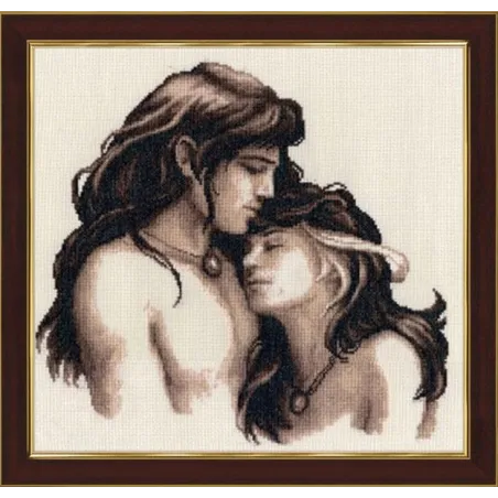(Discontinued) Cross stitch kit "Lovers" 35x32 cm S/GT030