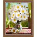 Diamond painting kit Chamomiles by the Window 40x50 cm AM1768