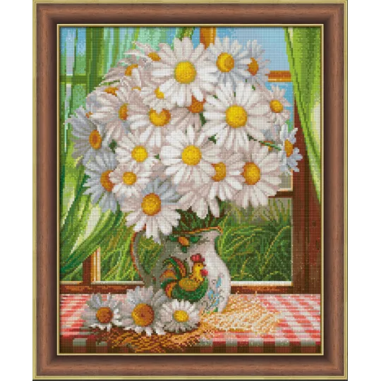 Diamond painting kit Chamomiles by the Window 40x50 cm AM1768