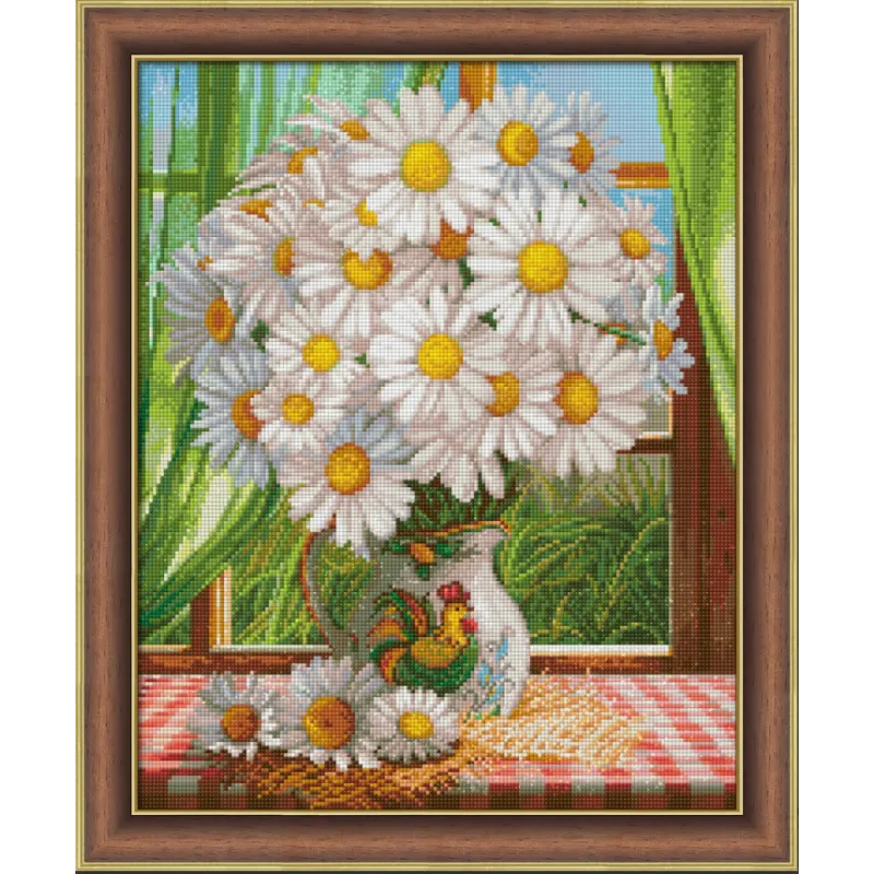 Diamond painting kit Chamomiles by the Window 40x50 cm AM1768